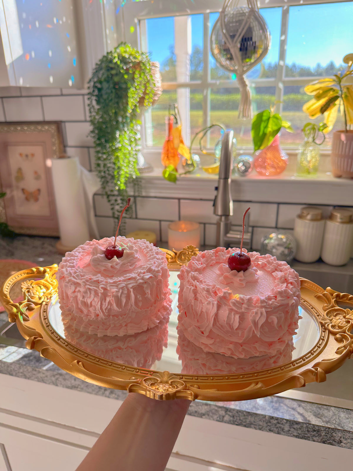 Ruffle Pink Cakes π (Set of 2)π
