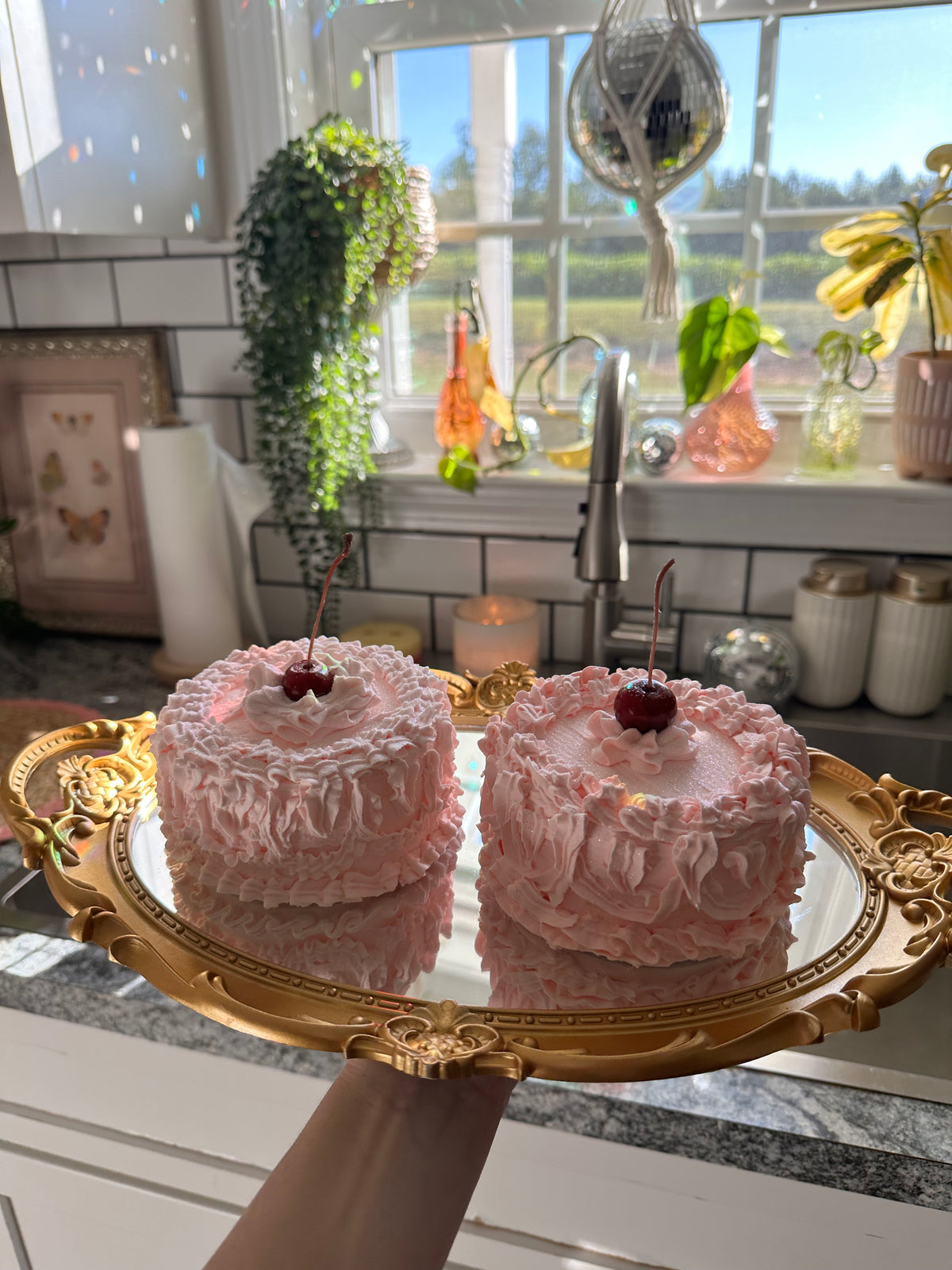 Ruffle Pink Cakes π (Set of 2)π