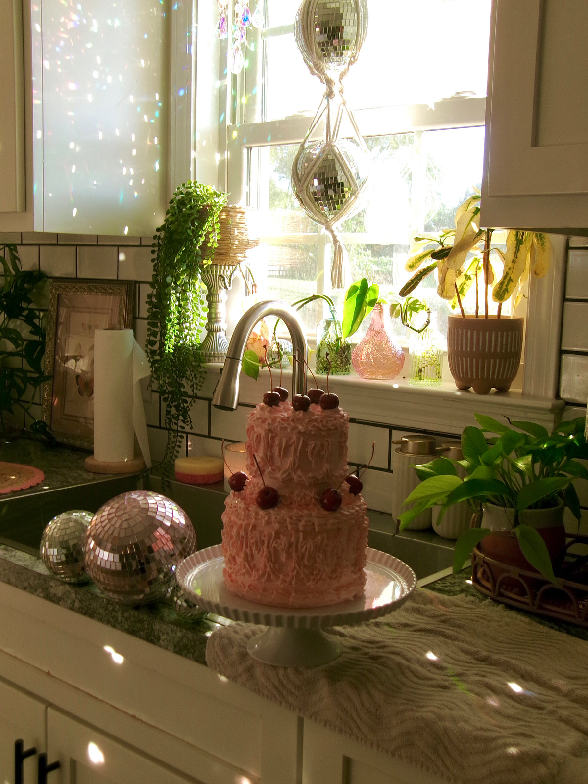 Two-Tier Vintage Pink Fake Cake ⭐️Only 1 Available⭐️