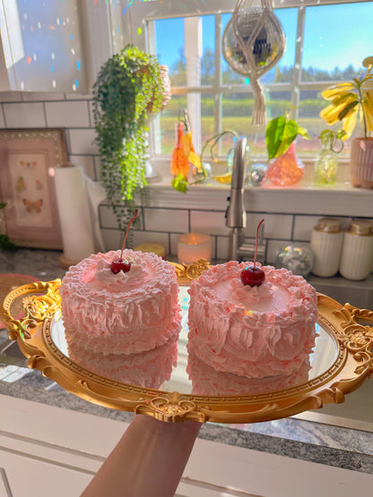 Ruffle Pink Cakes 🎂 (Set of 2)🍒