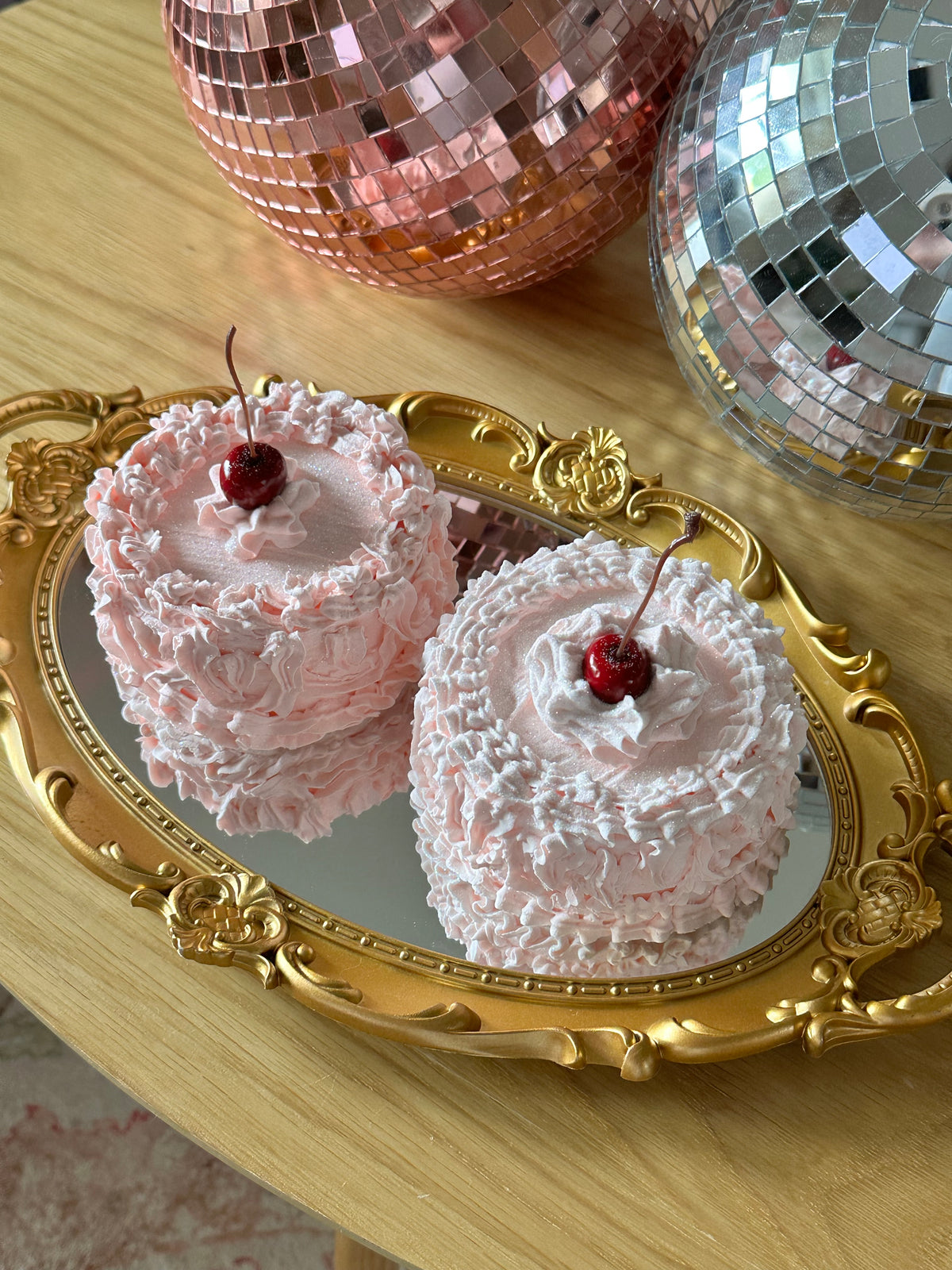 Ruffle Pink Cakes 🎂 (Set of 2)🍒