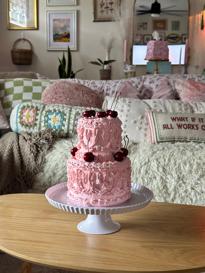 Two-Tier Vintage Pink Fake Cake ⭐️Only 1 Available⭐️