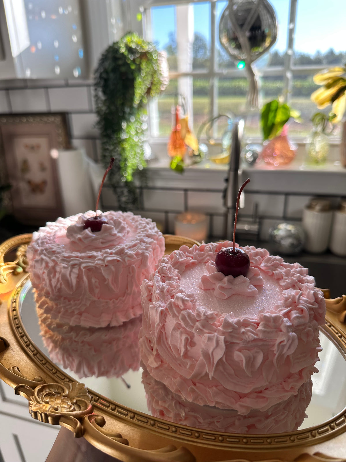 Ruffle Pink Cakes 🎂 (Set of 2)🍒