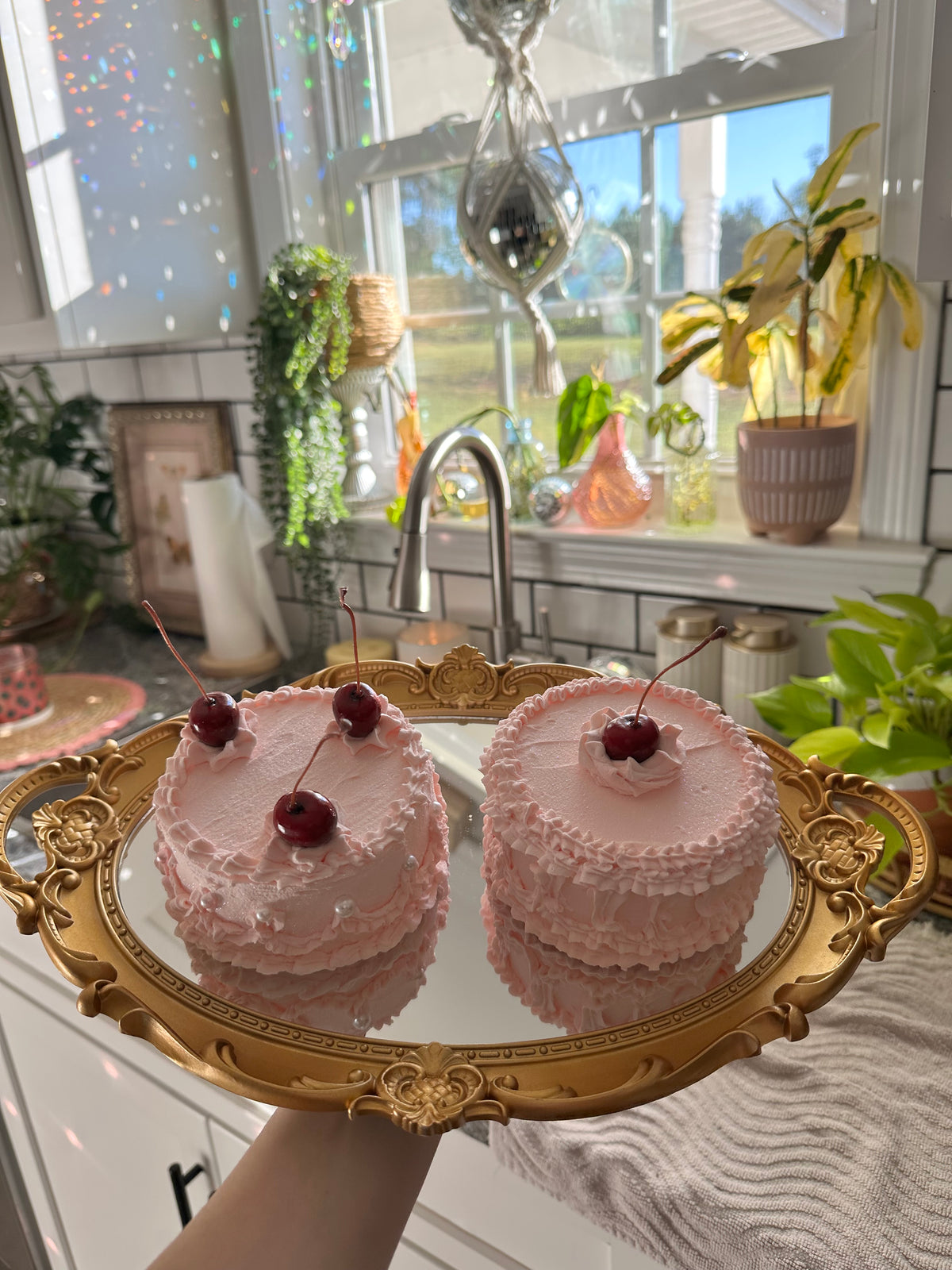 Light Pink Small Cakes 🍰 (Set of 2) ✌️🍒🌸