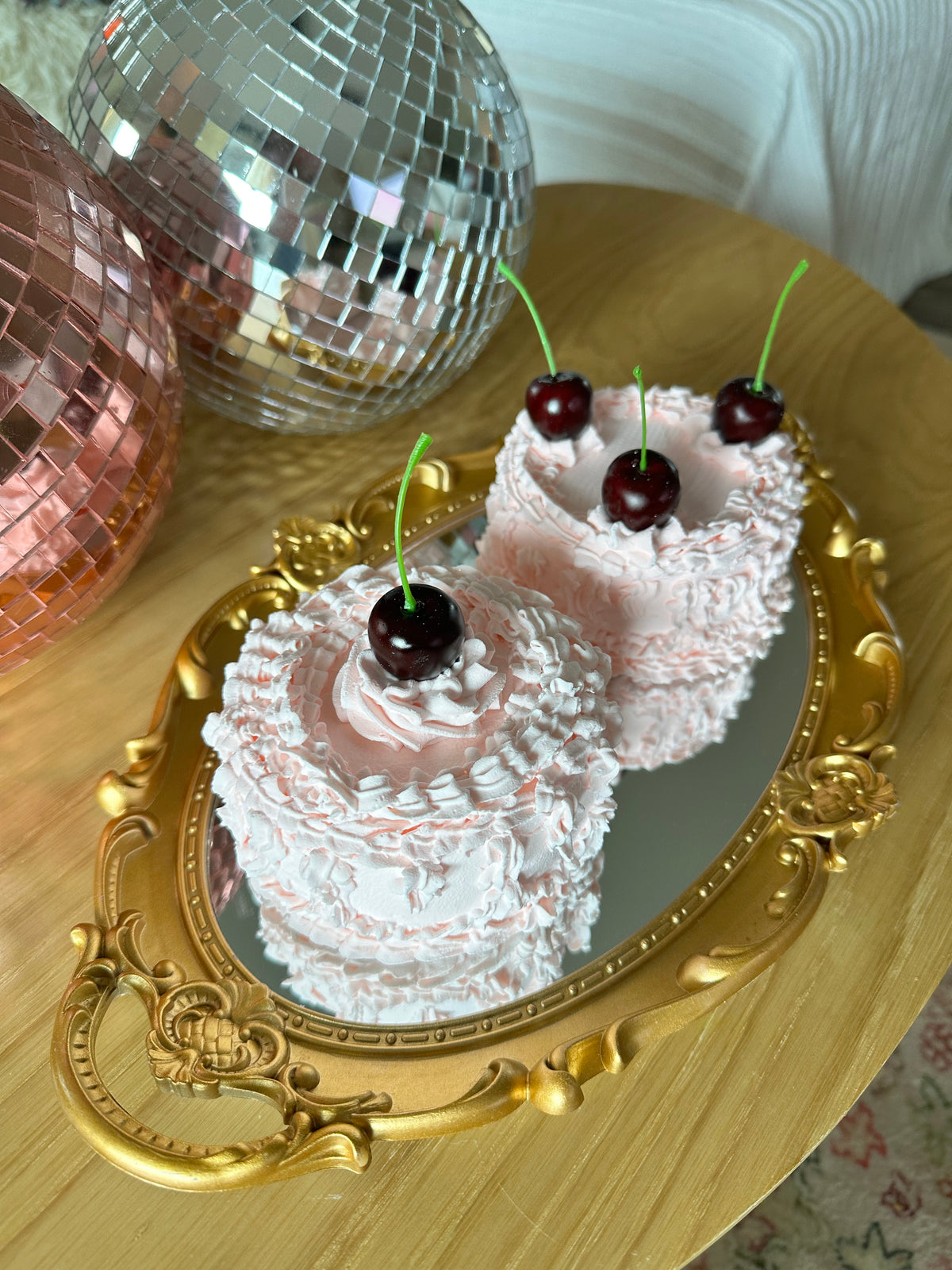 (Set of 2) Dark Cherry Fake Cakes 💖🍒💕