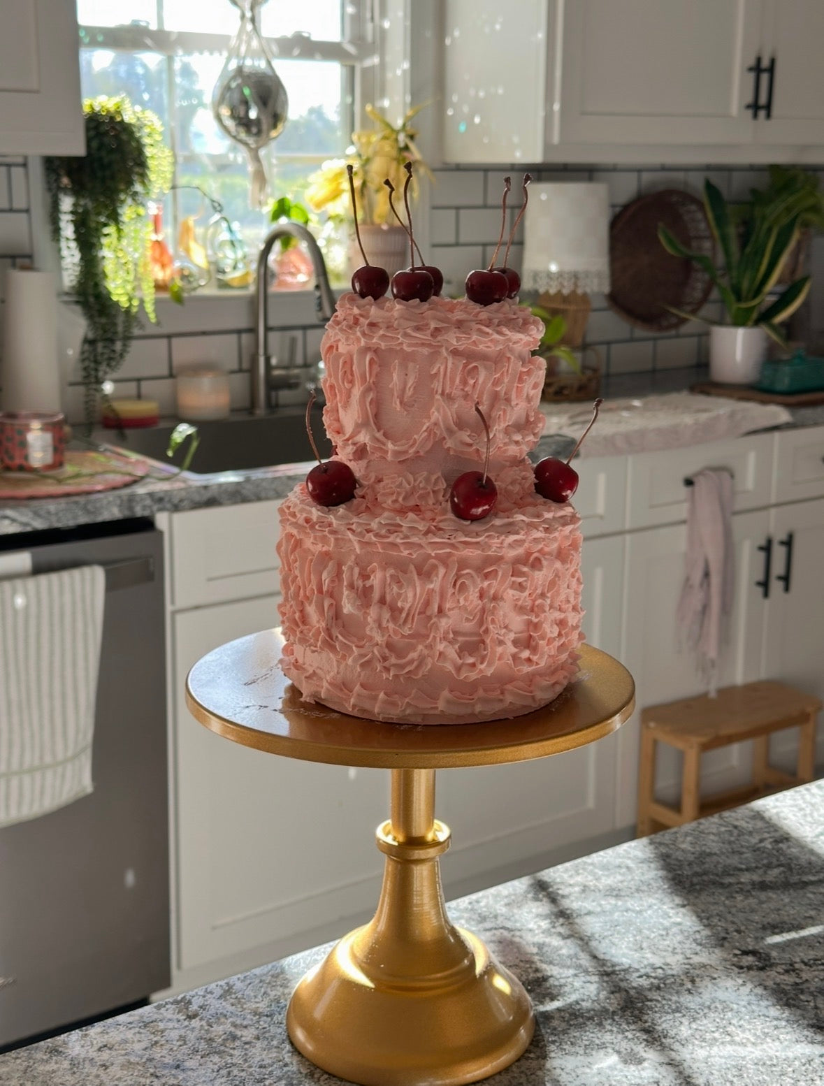 Two-Tier Vintage Pink Fake Cake ⭐️Only 1 Available⭐️
