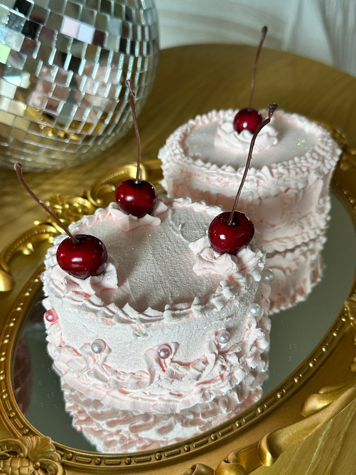 Light Pink Small Cakes 🍰 (Set of 2) ✌️🍒🌸