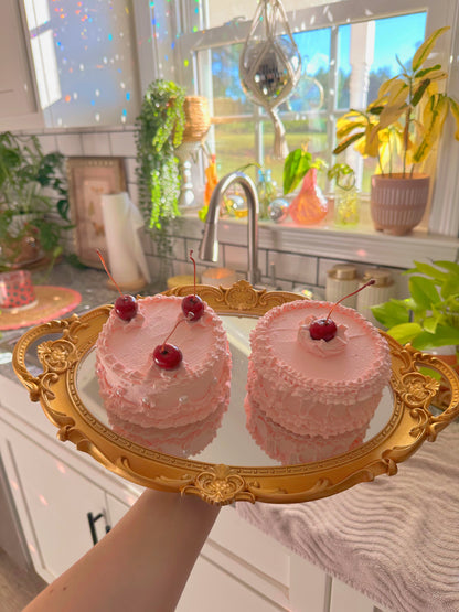 Light Pink Small Cakes 🍰 (Set of 2) ✌️🍒🌸