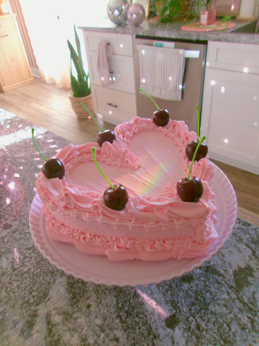 Pink Sparkly Heart Fake Cake 🍰💖 🧁 Only 1 Available 🧁