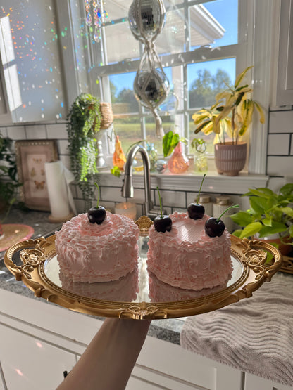 (Set of 2) Dark Cherry Fake Cakes 💖🍒💕
