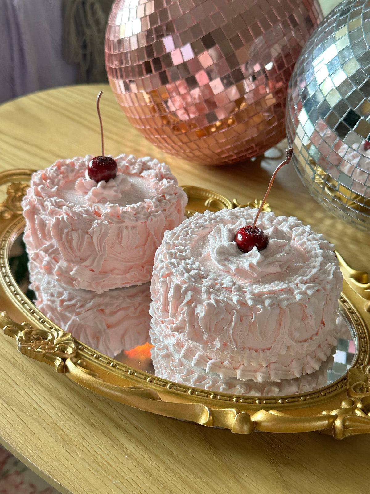 Ruffle Pink Cakes 🎂 (Set of 2)🍒