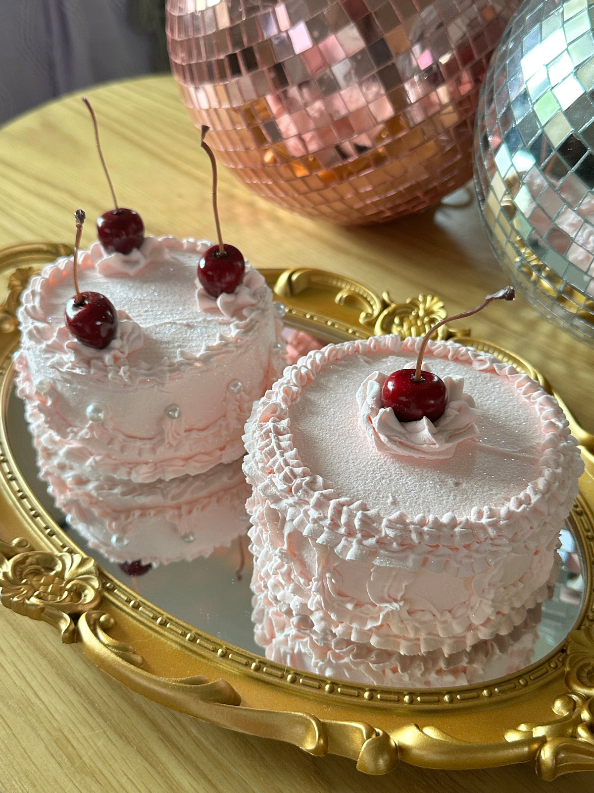 Light Pink Small Cakes 🍰 (Set of 2) ✌️🍒🌸