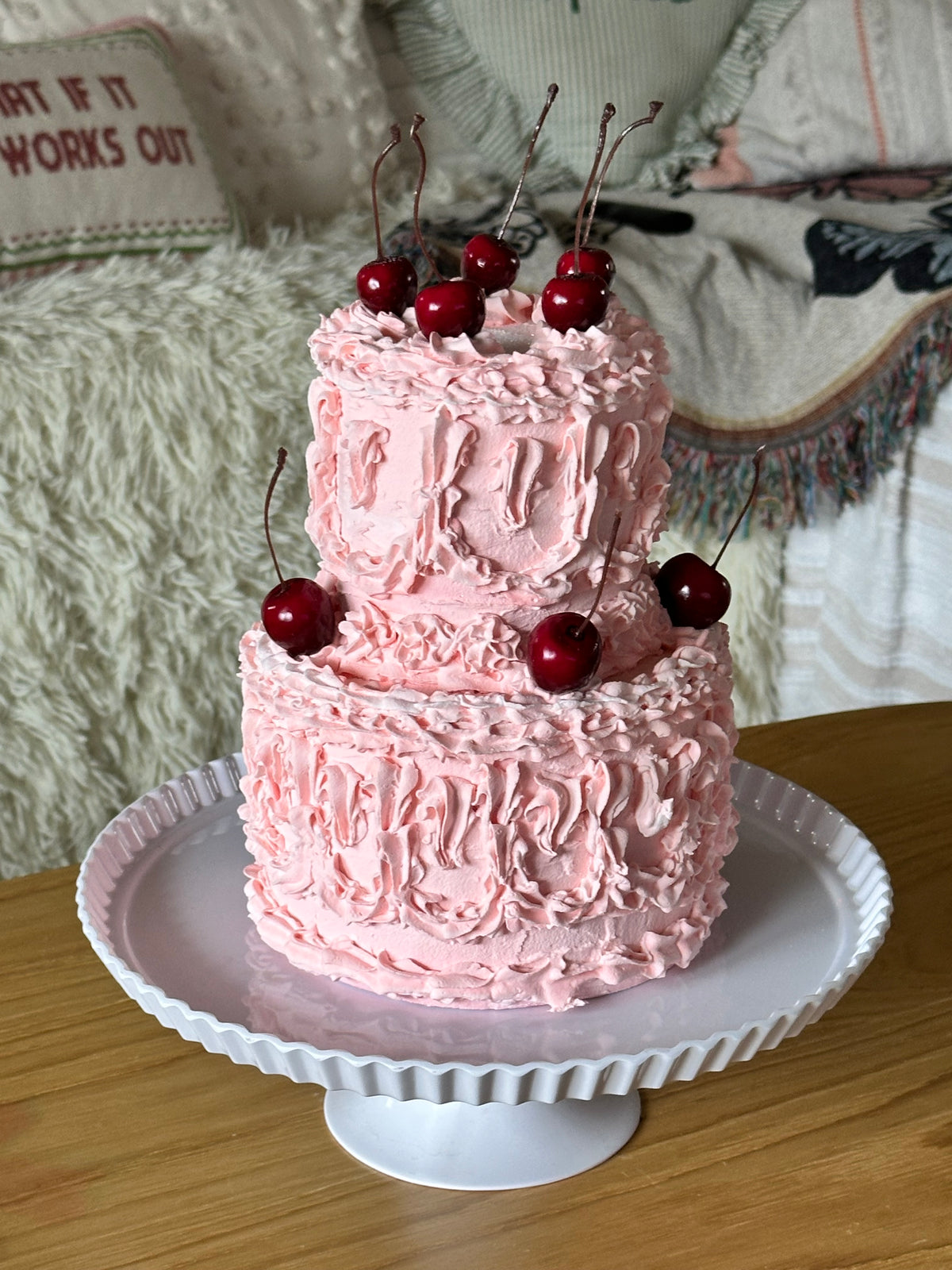 Two-Tier Vintage Pink Fake Cake ⭐️Only 1 Available⭐️