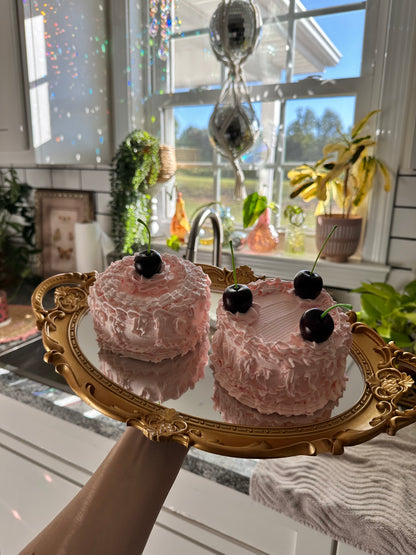 (Set of 2) Dark Cherry Fake Cakes 💖🍒💕