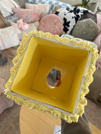Yellow Faux Tissue Box Cake Cover