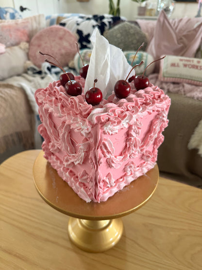 Pink Faux Tissue Box Cake