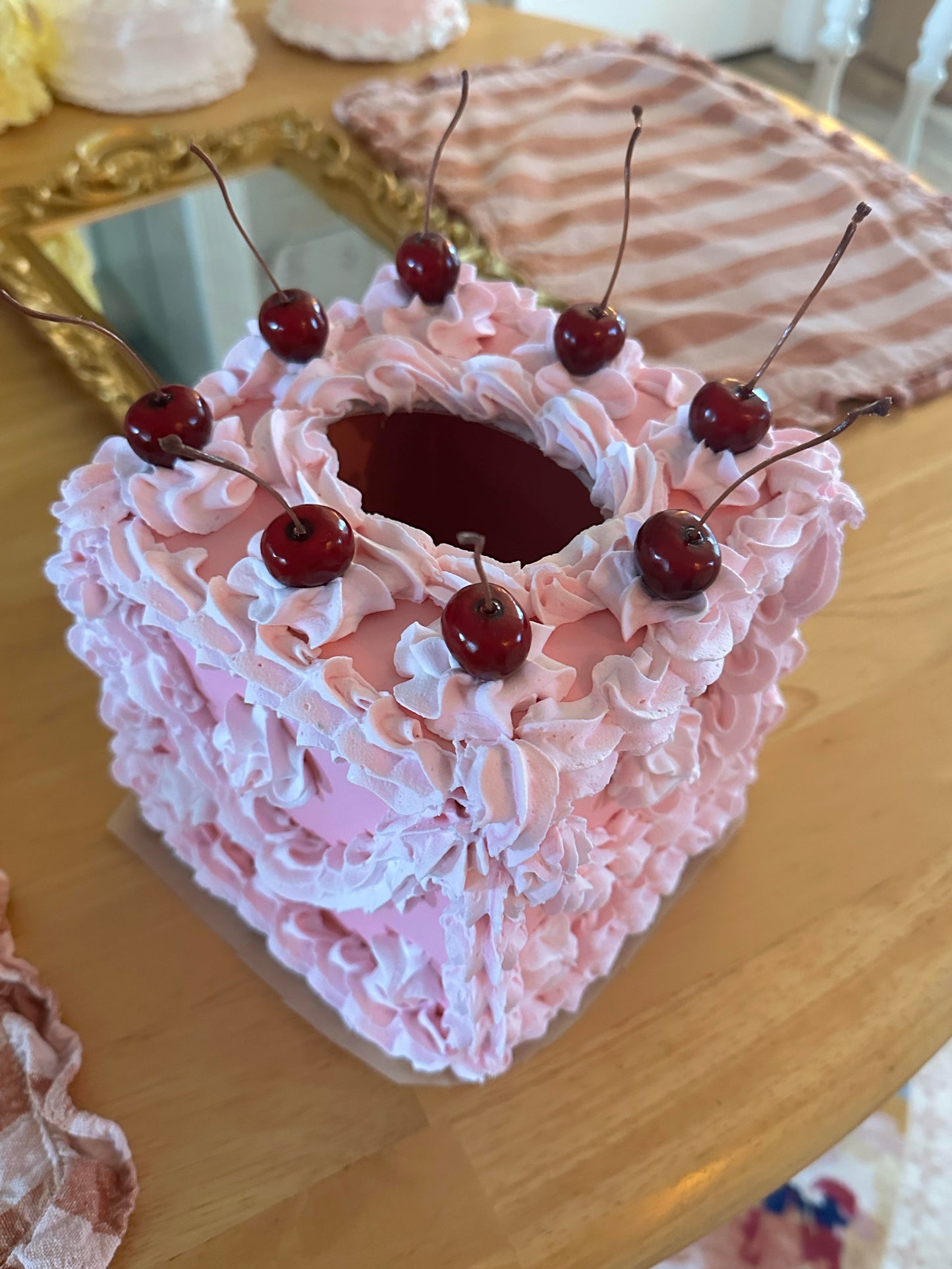 Light Pink Faux Cake Tissue Box Cover