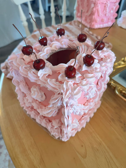 Light Pink Faux Cake Tissue Box Cover