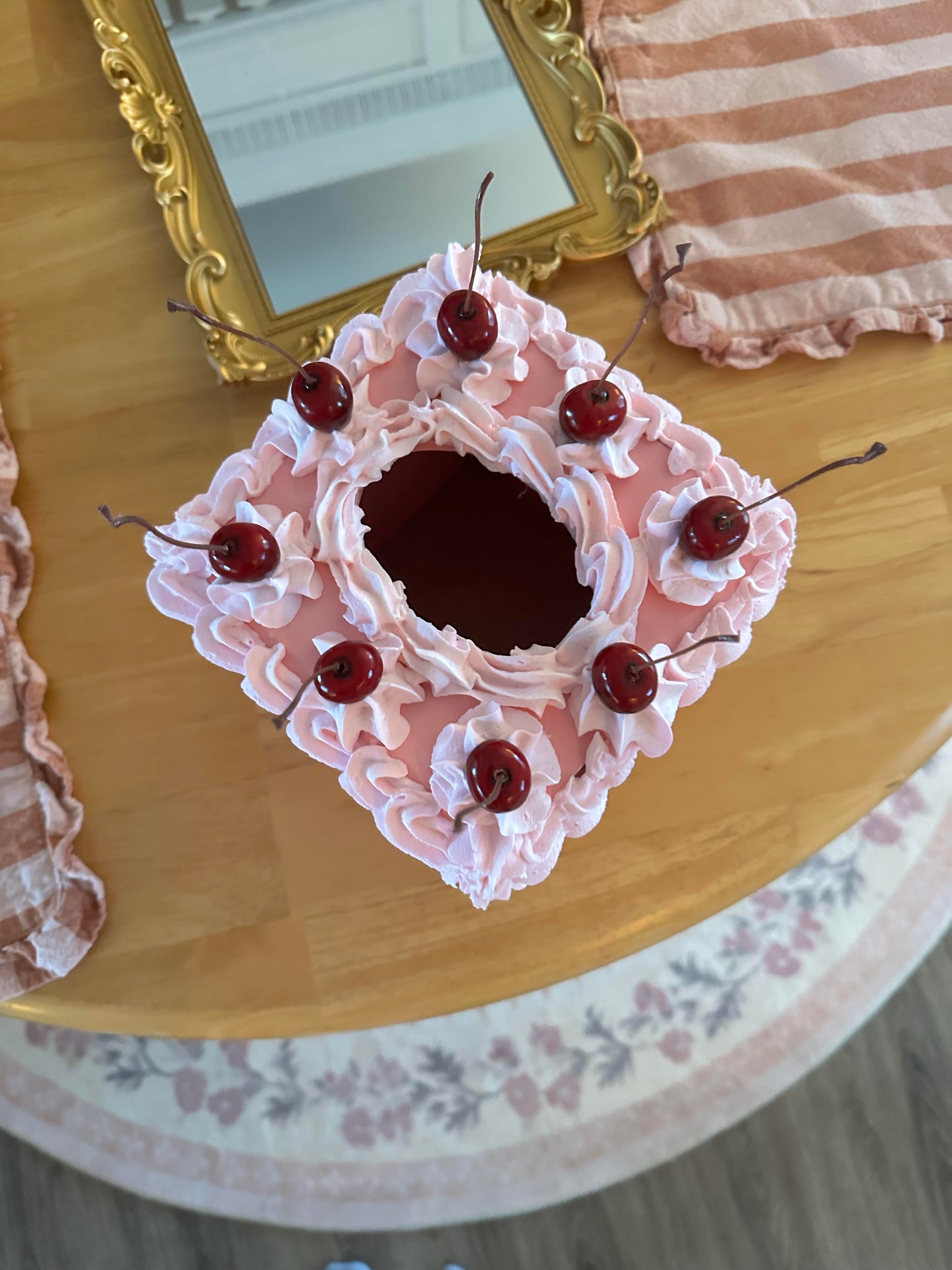 Light Pink Faux Cake Tissue Box Cover