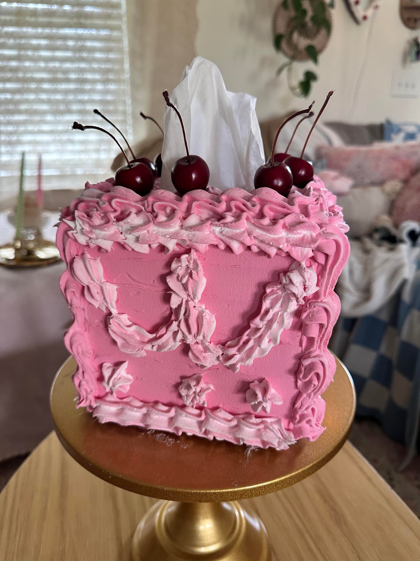 Pink Faux Tissue Box Cake