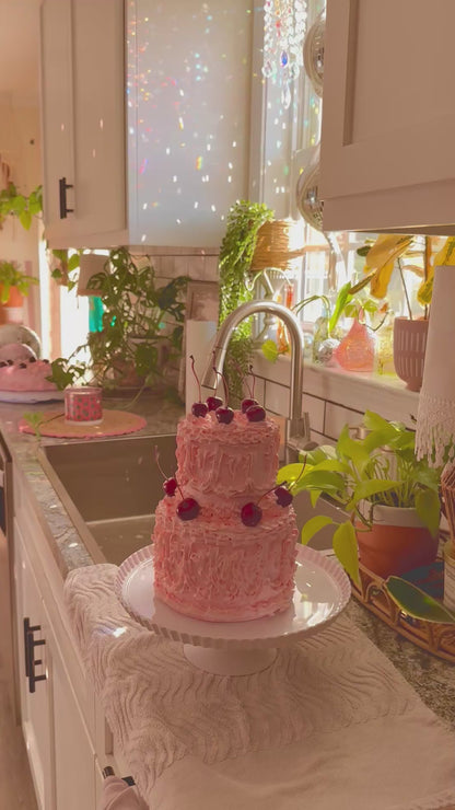 Two-Tier Vintage Pink Fake Cake ⭐️Only 1 Available⭐️